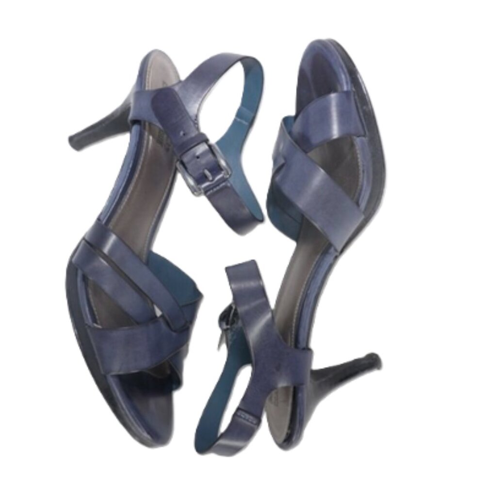 Coach & Four Womens Blue Strappy Heeled Sandals Size 8